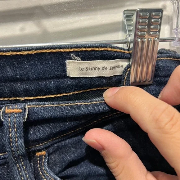 Frame Women Le Skinny de Jeanne Dark Wash Indigo Denim Jeans Size 26 - Picture 3 of 11